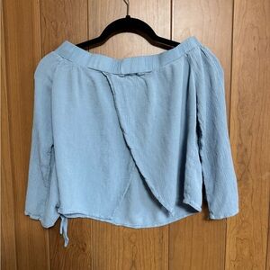 Style Envy Sky Blue Off-Shoulder Blouse